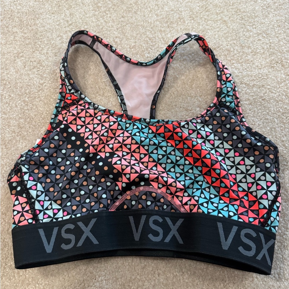 VSX Multicolor Geometric Racerback Sports Bra